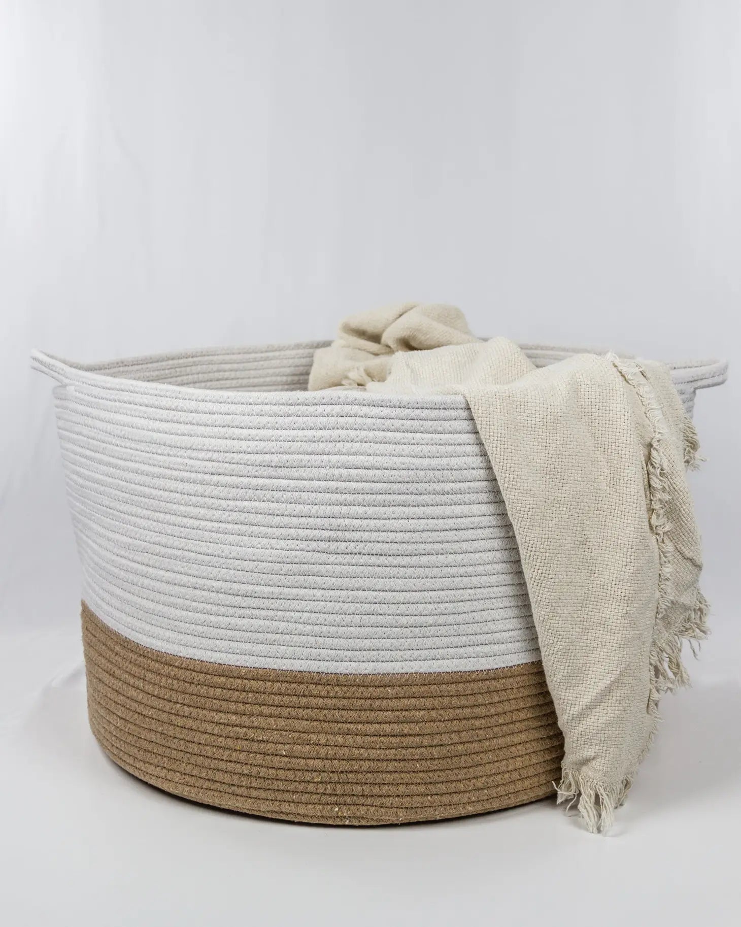 soft. medium woven rope storage baskets